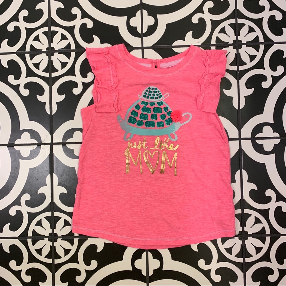 Cat & Jack Hot Pink Ruffle sleeve Tank